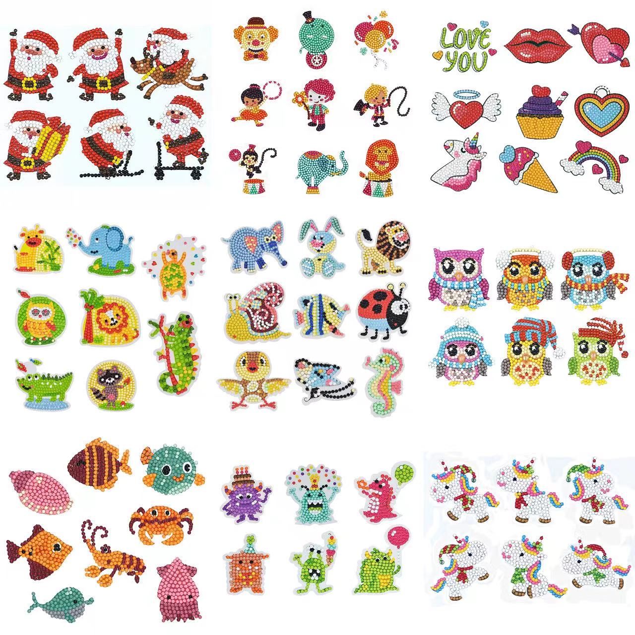Resin Art Kit - Stiker lukisan berlian 5D DIY pola