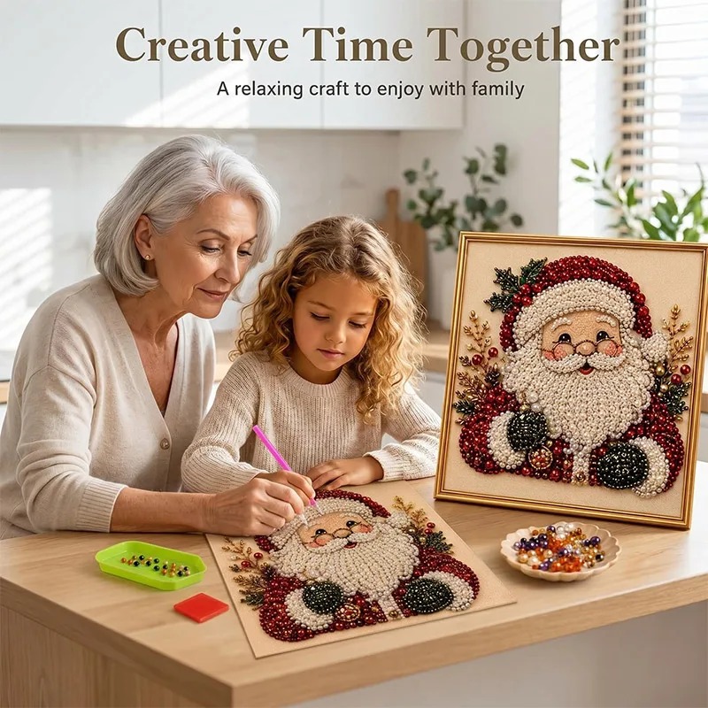 Resin Art For Beginner - Set Lukisan Berlian Mutiara Natal dengan