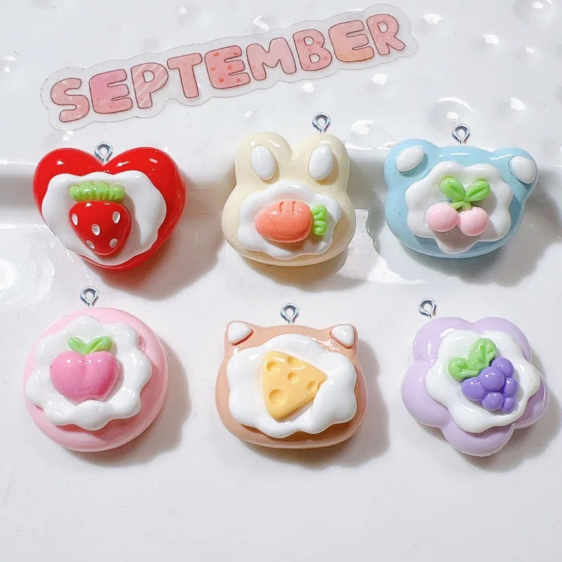 Resin Art Diy Kit - 10 Buah Liontin Resin Kue Buah