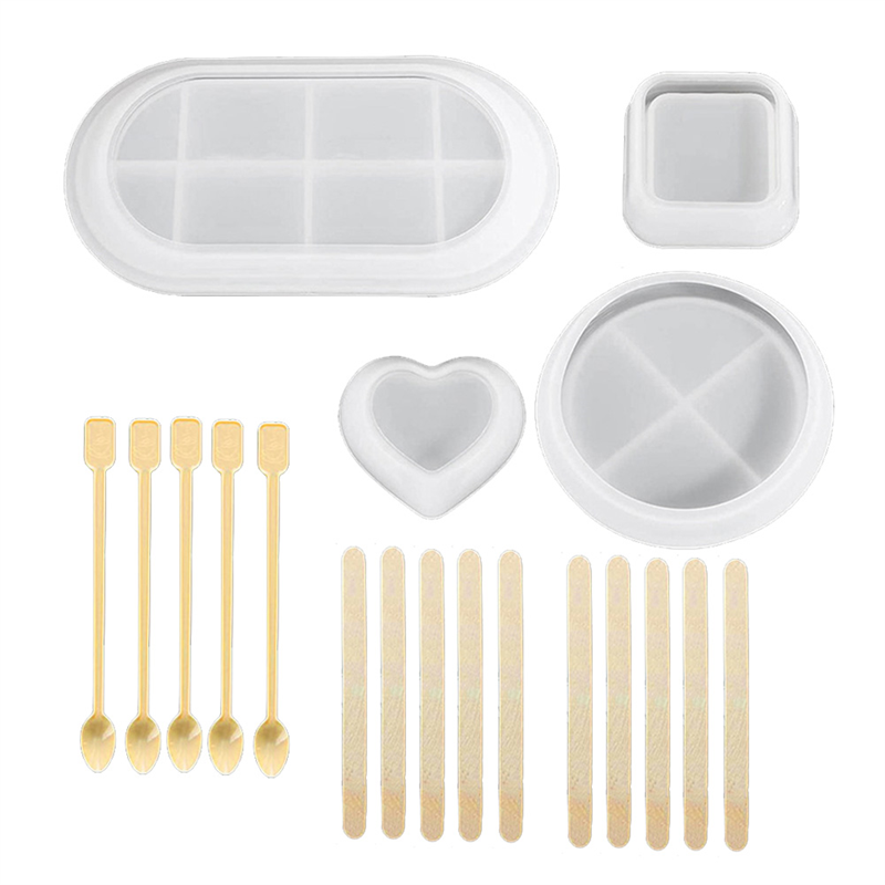 Coaster Mold Square - Cetakan Silikon AB47-Tray untuk DIY Coaster