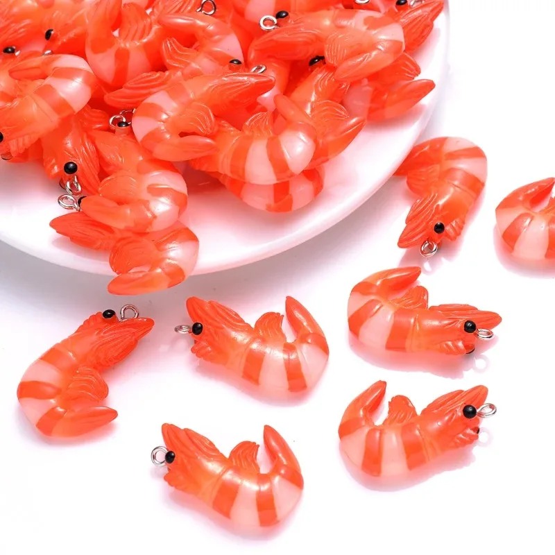 Resin Art Diy Kit - 10 Buah Liontin Udang Lobster Simulasi