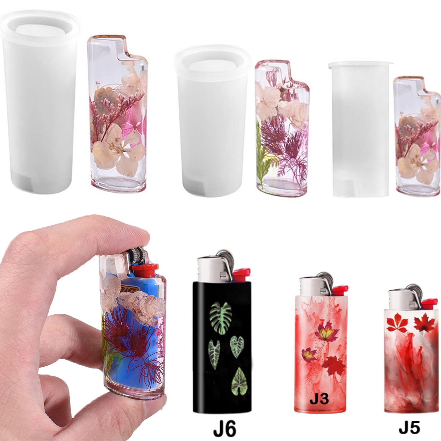 Resin Art Tools - Cetakan Resin Silikon Penutup Pemantik DIY,