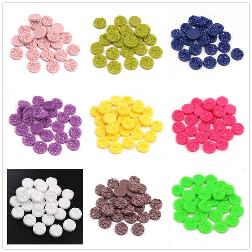 Resin Art Diy Kit - 40 Buah Resin Druzy Cabochons Kubah