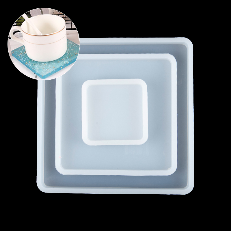 Coaster Mold Square - Cetakan Silikon Persegi untuk Resin Epoxy,