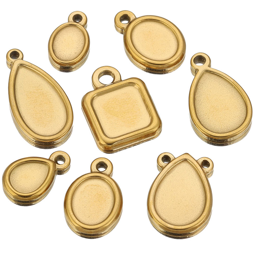 Resin Art Diy Kit - 5 pcs Baki Liontin Persegi, Bulat,