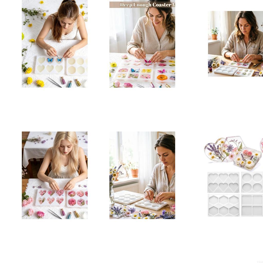 Coaster Mold Square - Cetakan Silikon Bulat untuk Resin Epoksi,