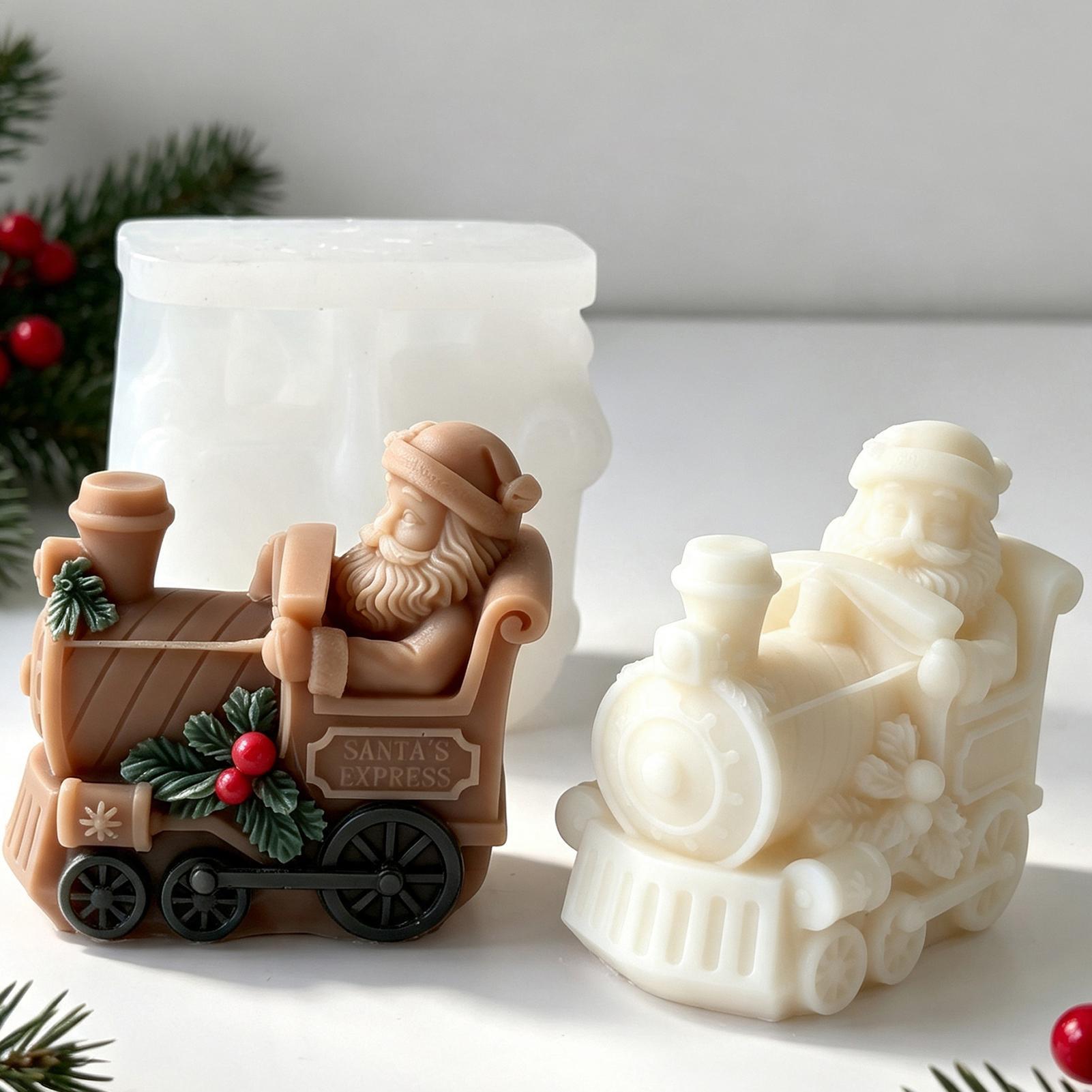 Resin Art For Beginner - Cetakan Lilin Natal Bentuk Kereta Api,