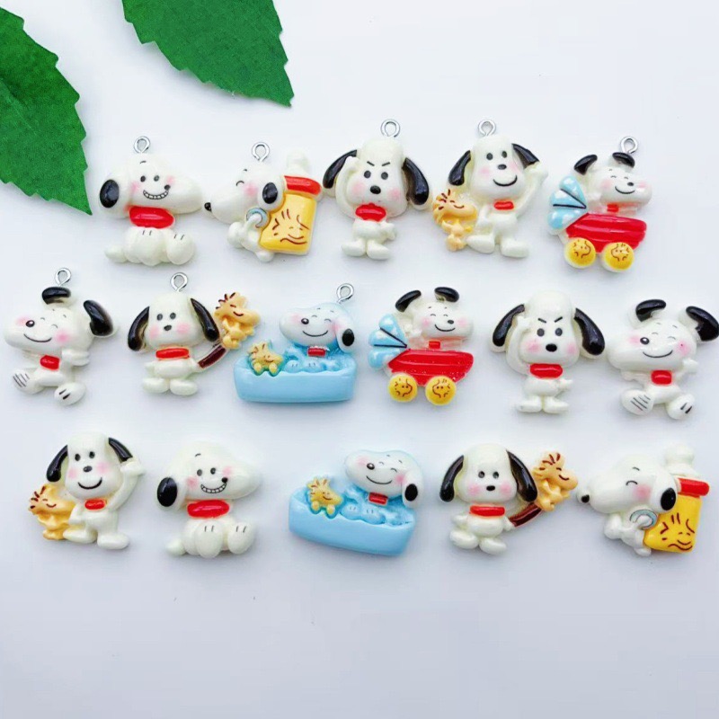 Resin Art Diy Kit - 12 buah liontin anjing kartun resin,