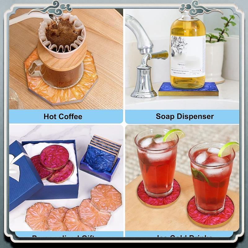 Coaster Mold Square - 18 Buah Cetakan Resin Coaster Silikon