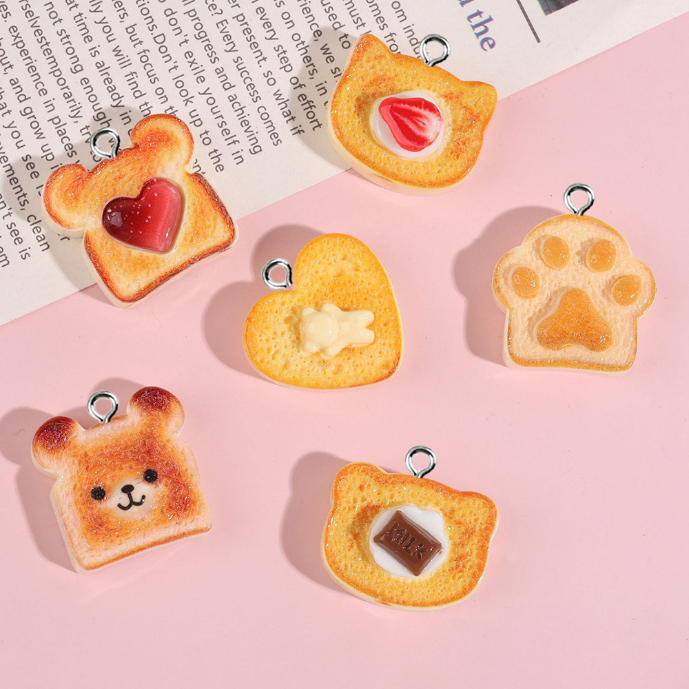 Resin Art Diy Kit - 10pcs Resin Charms Bentuk Hati Beruang