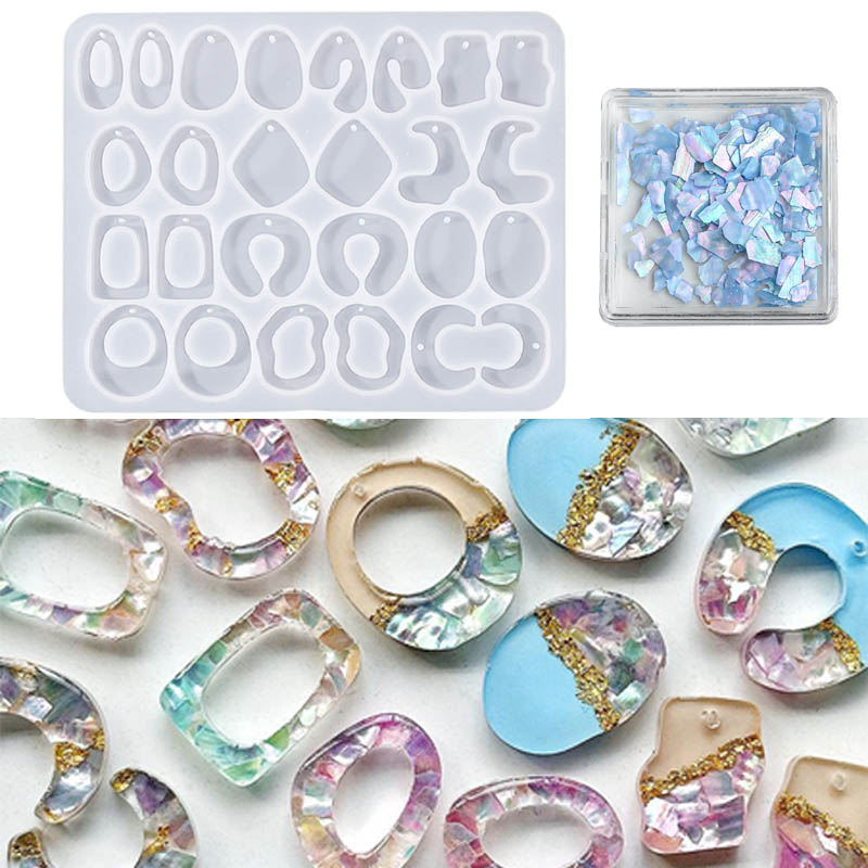 Resin Art Beach Theme - Cetakan Silikon Anting Gantung Abstrak Liburan