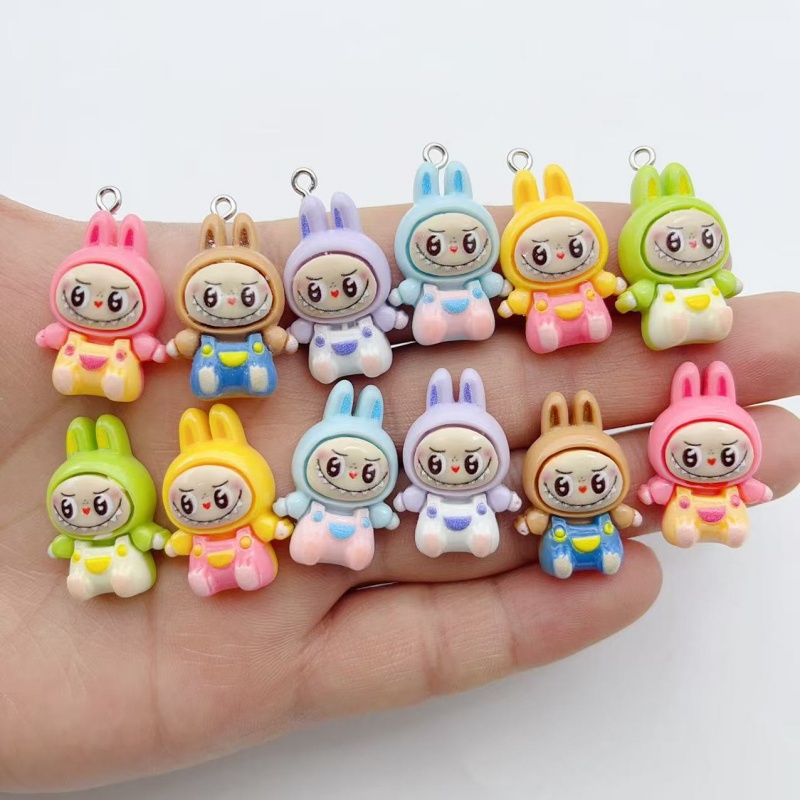 Resin Art Diy Kit - 10Pcs Gantungan Resin Rumah Stroberi Kelinci