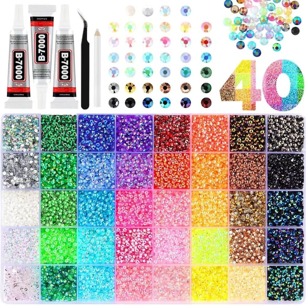 Resin Art Workshop - Kit Resin Rhinestone Multiwarna Berkilau untuk