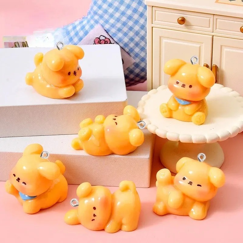 Resin Art Diy Kit - 10Pcs Gantungan Akrilik Resin Anjing Kartun