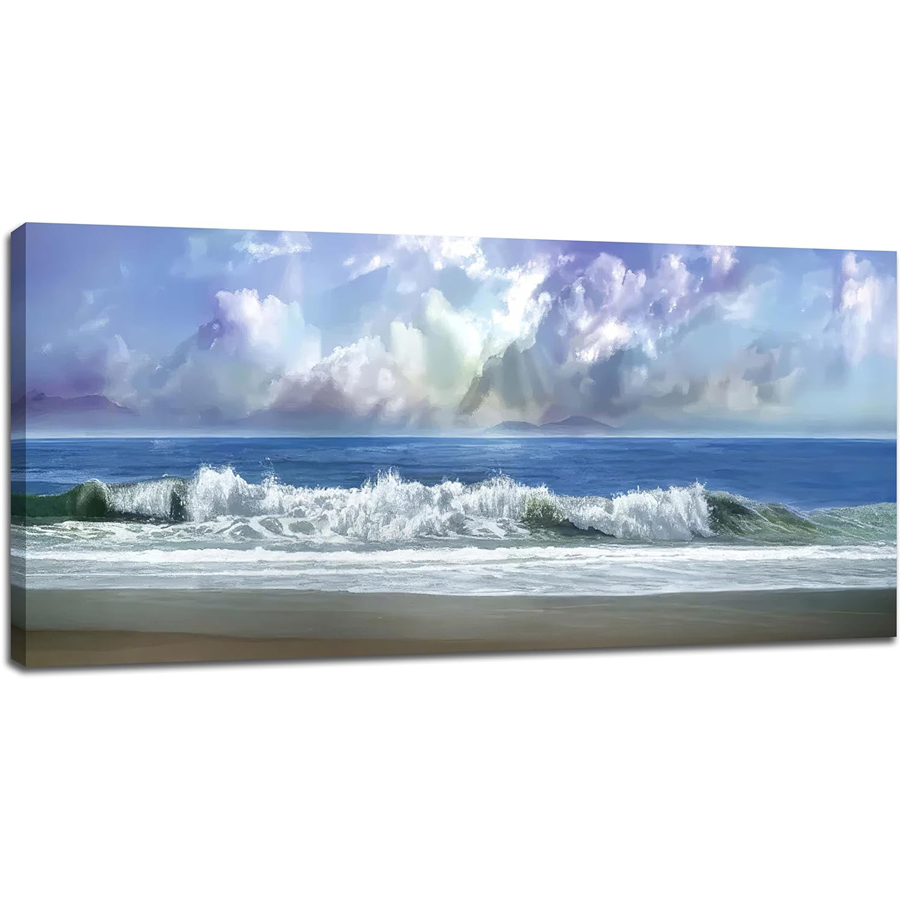 Resin Art Beach Theme - Gambar Pantai Seni Dinding Bordir Berlian