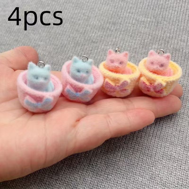 4 buah liontin kucing resin 3D - Resin Art Diy Kit ulasan dan harga