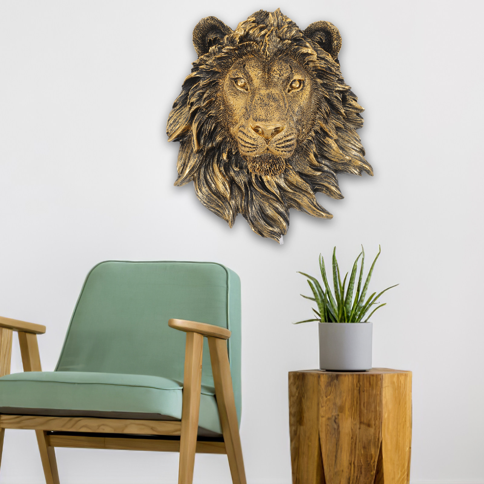 Dekorasi Dinding Singa Imitasi - Resin Art Sculptures ulasan dan harga