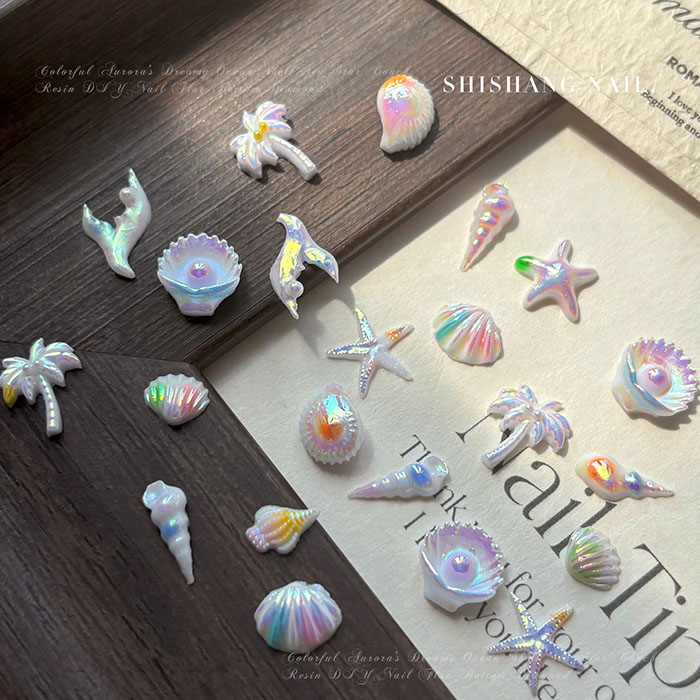 50pc Hiasan Kuku Bertema Panta - Resin Art Beach Theme ulasan dan harga
