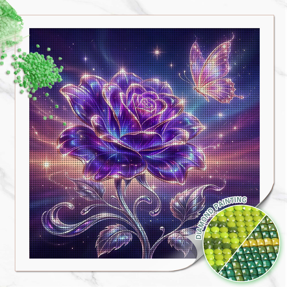 Lukisan Berlian Bulat Persegi  - Resin Art Rose ulasan dan harga