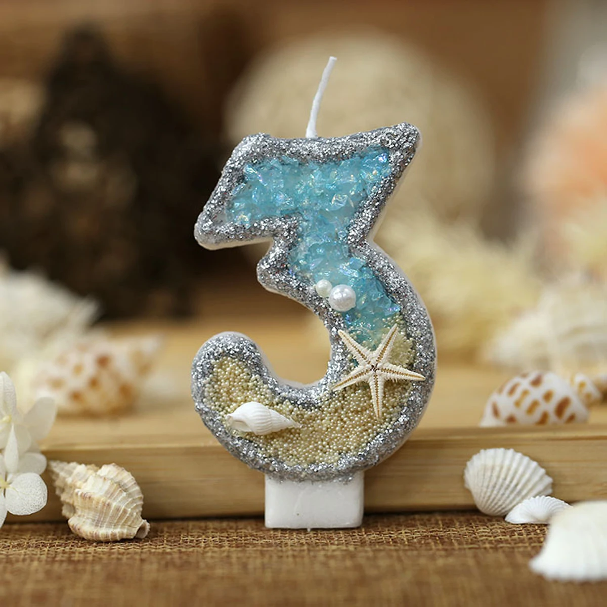 Lilin Glitter Nomor 0-9 Lilin  - Resin Art Beach Theme ulasan dan harga