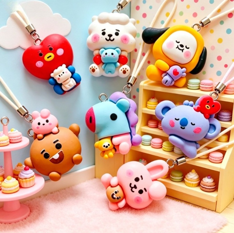 7pcs BT21 Resin Kartun Charm A - Resin Art Diy Kit ulasan dan harga