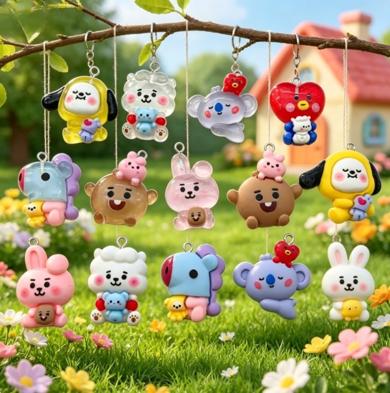 7pcs BT21 Resin Kartun Charm A - Resin Art Diy Kit ulasan dan harga