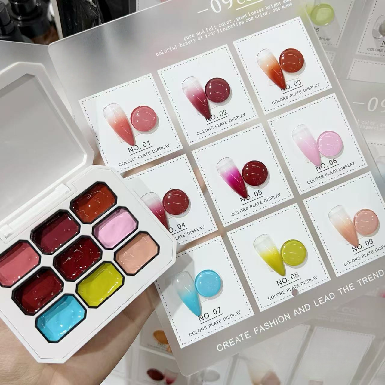 1pc Solid 9-grid Nail Patting  - Resin Art Gel ulasan dan harga