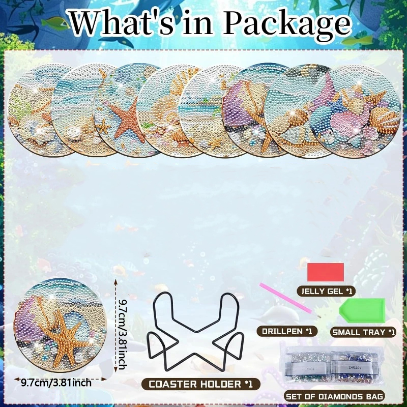 8 Buah Coasters Lukisan Berlia - Resin Art For Beginner ulasan dan harga